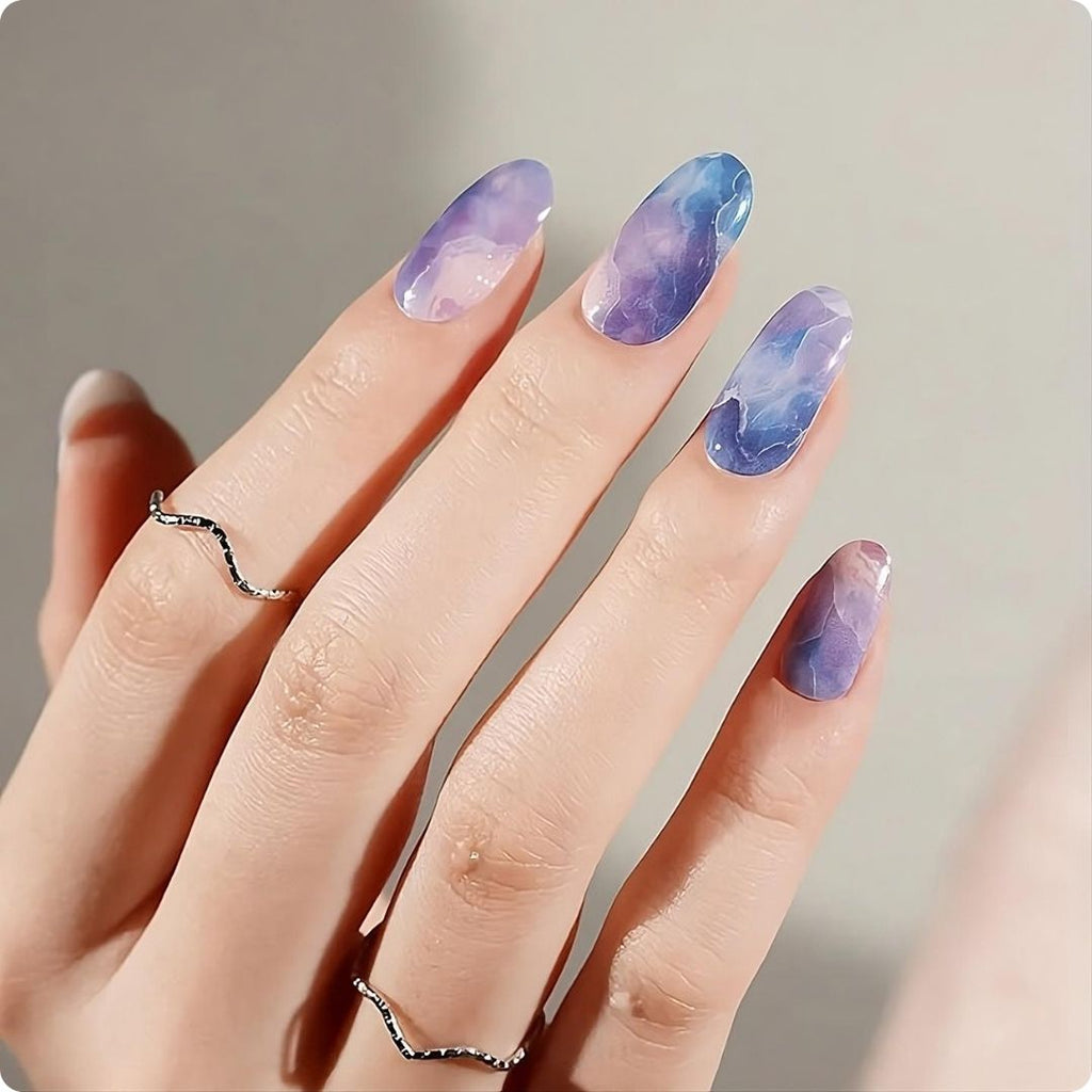 Blue Marble - Laminas de Unas de Gel Precurado Nooves