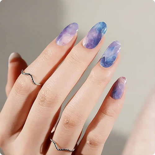 Blue Marble - Laminas de Unas de Gel Precurado Nooves