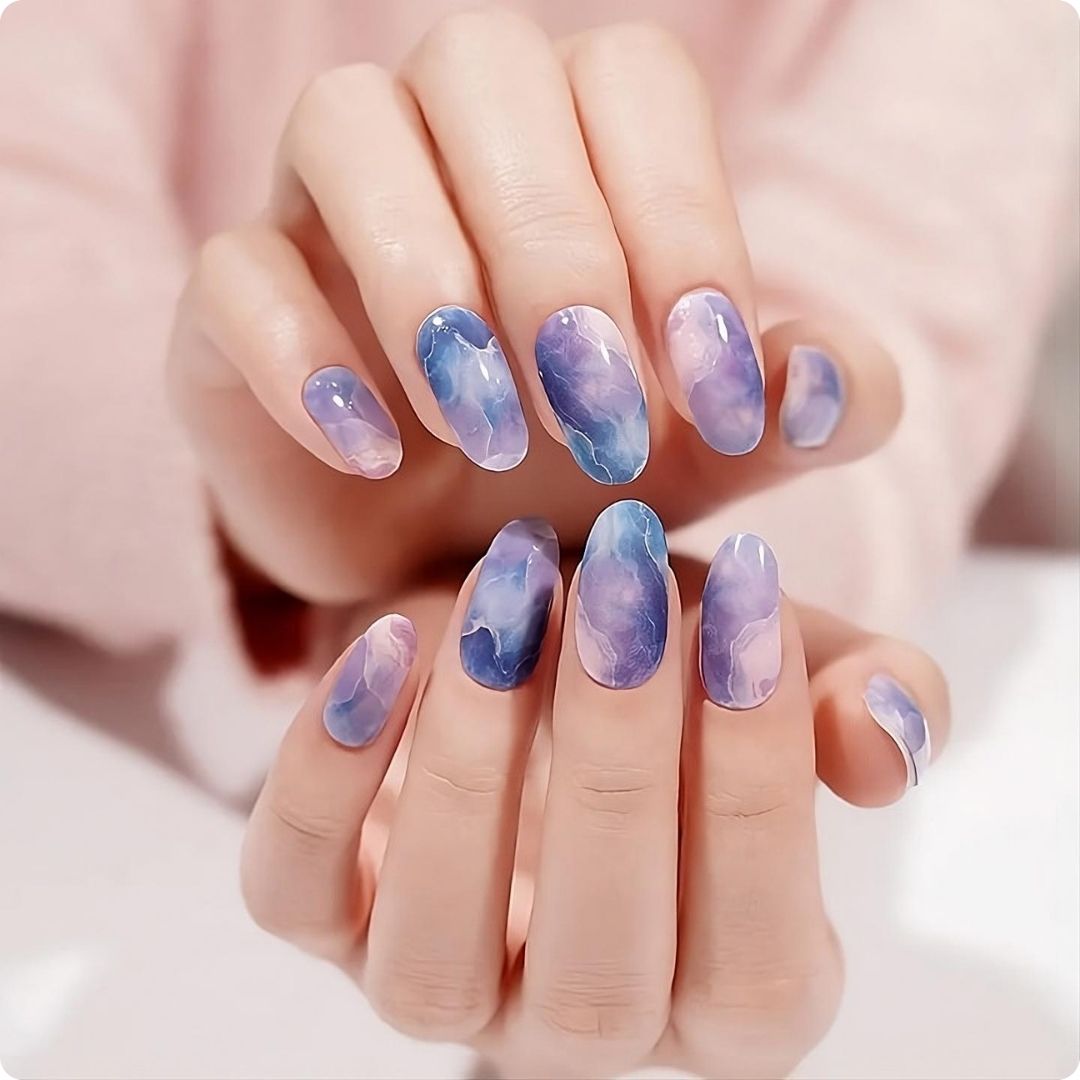 Blue Marble - Laminas de Unas de Gel Precurado Nooves
