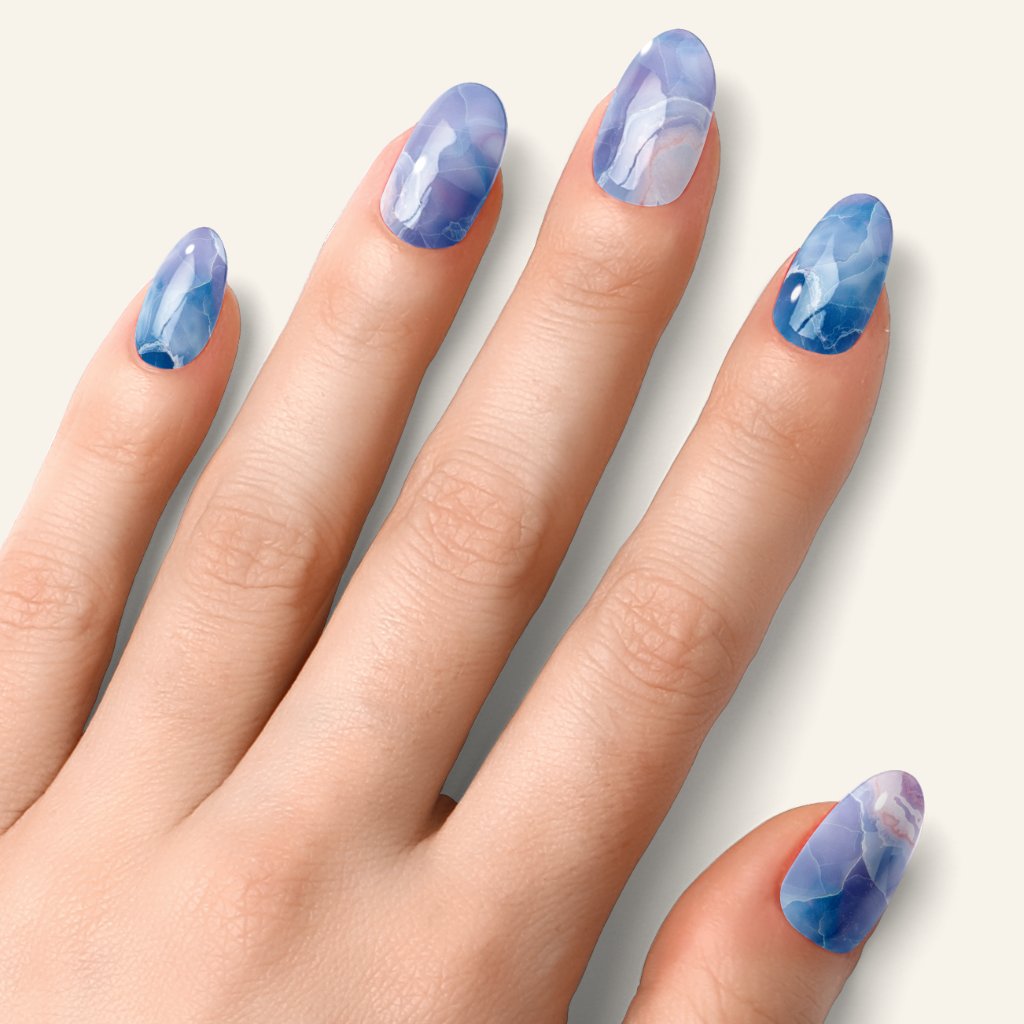 Blue Marble - Laminas de Unas de Gel Precurado Nooves