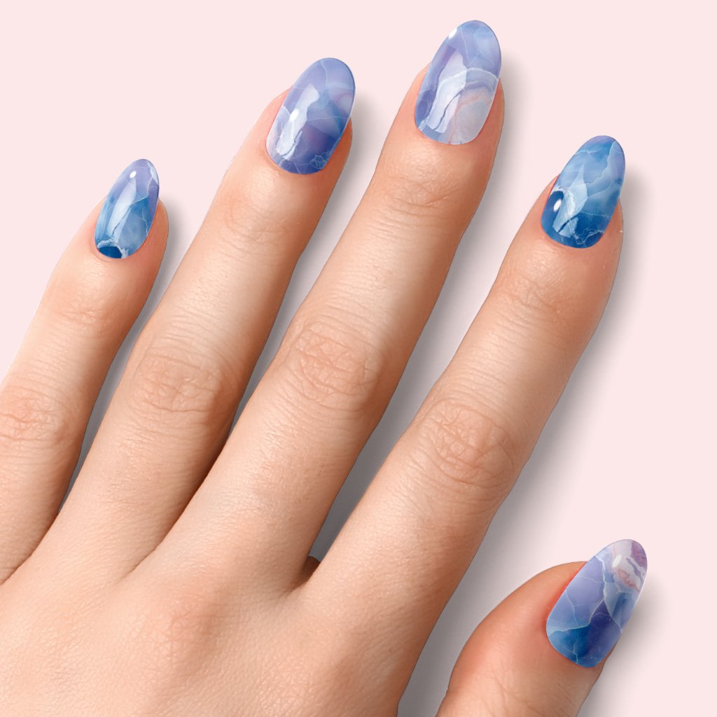 Blue Marble - Laminas de Unas de Gel Precurado Nooves